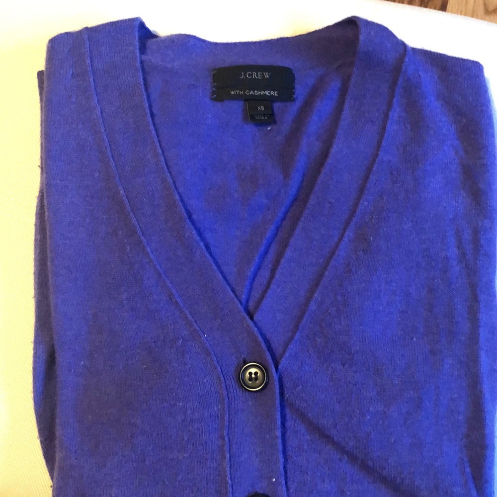 Jcrew violet long cashmere blend cardigan, sz xs, GUC